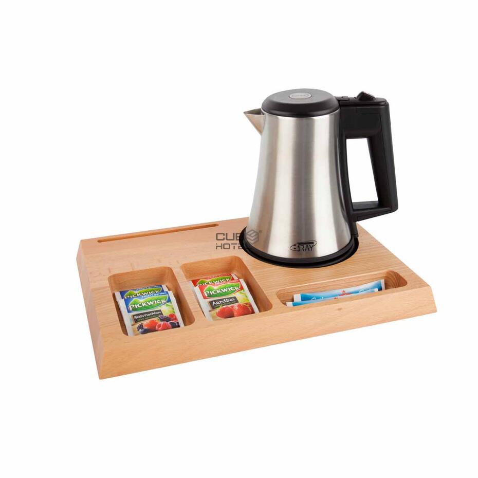 Natural Wood Tray SIGNUM With Star Kettle